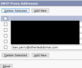 Post-Change SMTP Proxy Address Presentation.