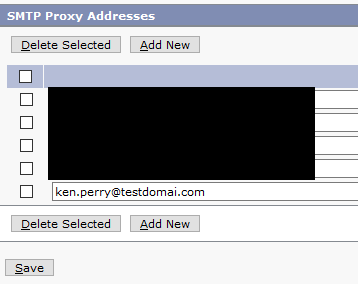 Pre-Change SMTP Proxy Address Presentation.