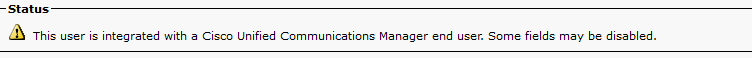 Status message that shows when an end user is CM Integrated.