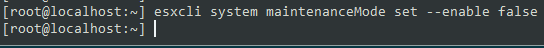 Taking ESXi back out of maintenance mode.