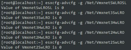 Command output verifying LRO is Disabled.