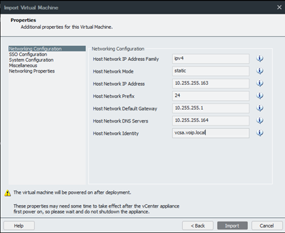 Virtual Machine Import for vCSA.