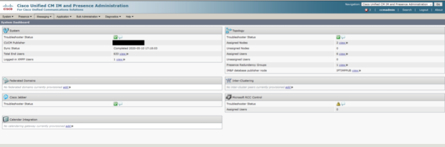 The system dashboard provides you an overview of the entire system.