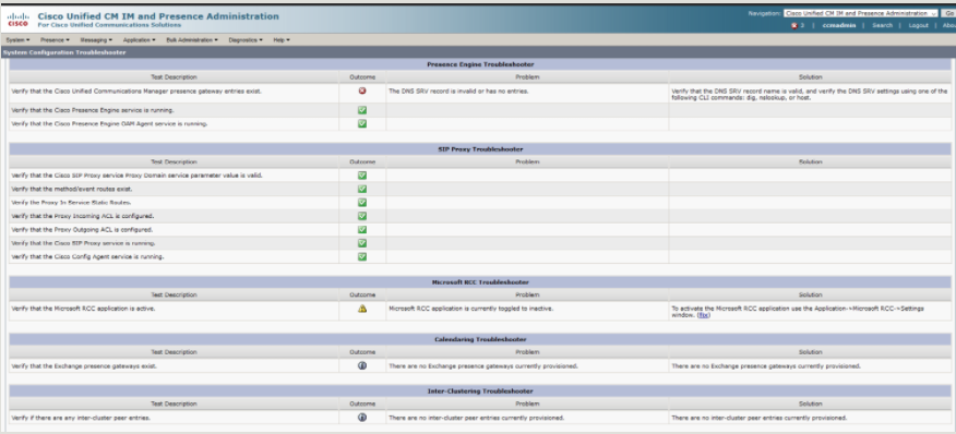 More troubleshooters for PE, SIP Proxy, MRCC, Calendaring and Intra-Clustering.