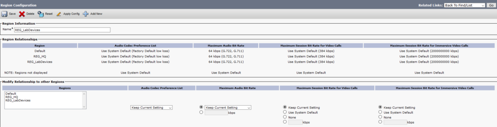 Region Relationships, with loctions, dictate bandwidth allocation on UCM.